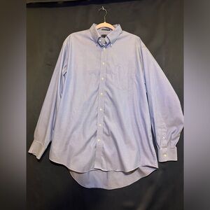 Lands' End Oxford Shirt Men 17 .5/ 36 Tall No Iron Pinpoint Tailored Fit -lt Blu